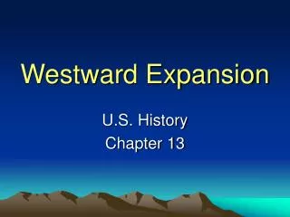 Westward Expansion