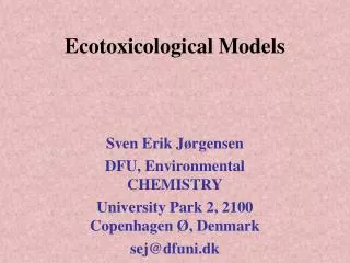 Ecotoxicological Models