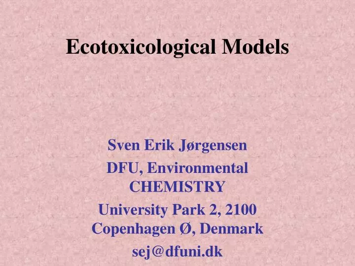 ecotoxicological models