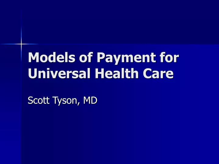 models of payment for universal health care