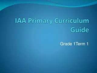 IAA Primary Curriculum Guide