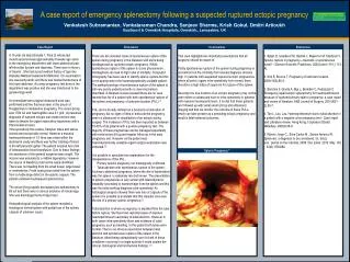 A case report of emergency splenectomy following a suspected ruptured ectopic pregnancy