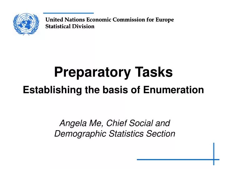 preparatory tasks establishing the basis of enumeration