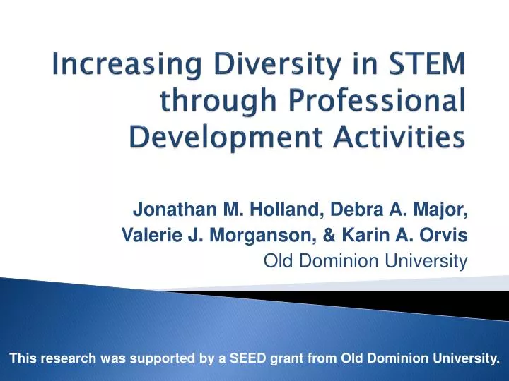 increasing diversity in stem through professional development activities