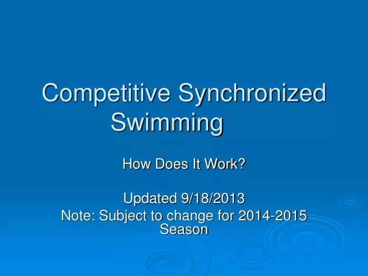 competitive synchronized swimming