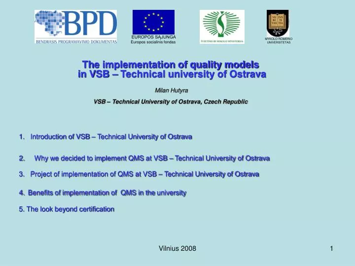 1 introduction of vsb technical university of ostrava