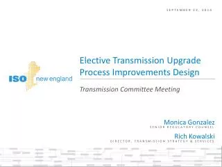 Elective Transmission Upgrade Process Improvements Design