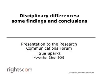 Disciplinary differences: some findings and conclusions
