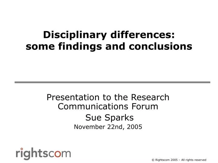 disciplinary differences some findings and conclusions