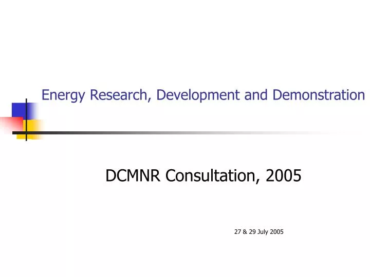 energy research development and demonstration