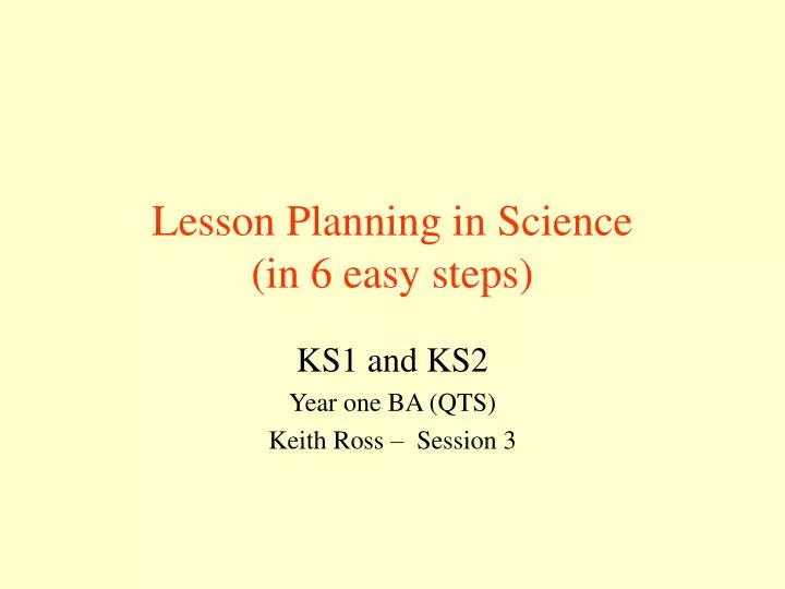 lesson planning in science in 6 easy steps