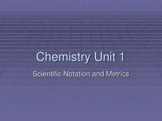 Chemistry Unit 1