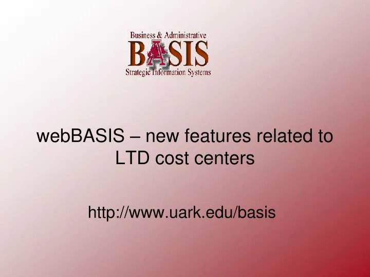 webbasis new features related to ltd cost centers