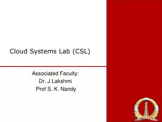Cloud Systems Lab (CSL)