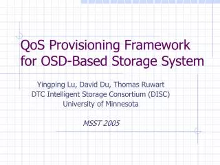 QoS Provisioning Framework for OSD-Based Storage System