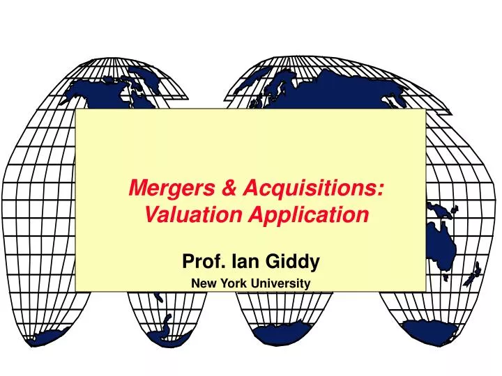 mergers acquisitions valuation application