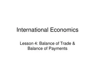 International Economics