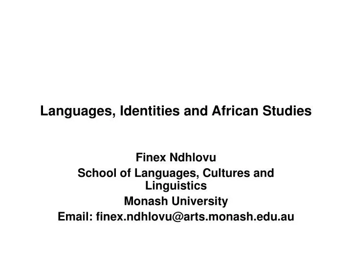 languages identities and african studies