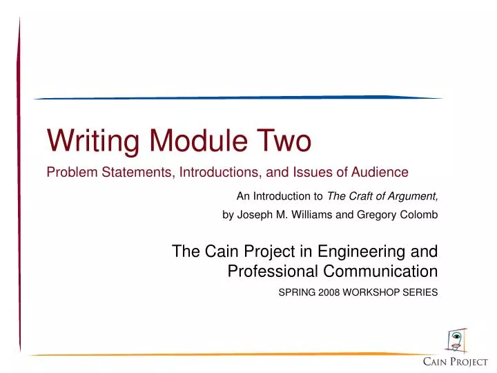 writing module two problem statements introductions and issues of audience