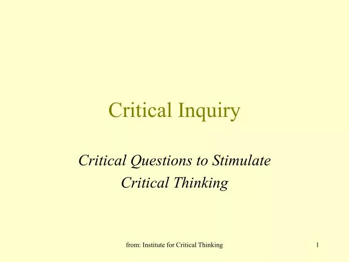 critical inquiry