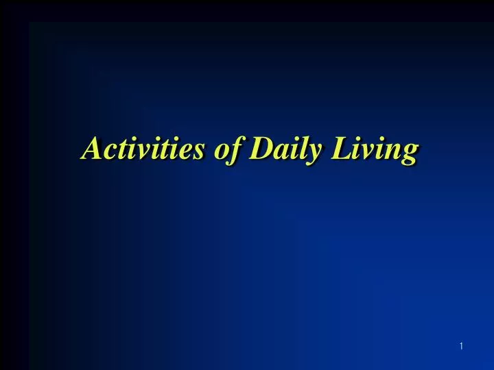 activities of daily living