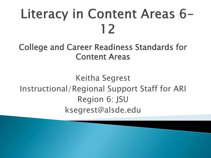 literacy in content areas 6 12