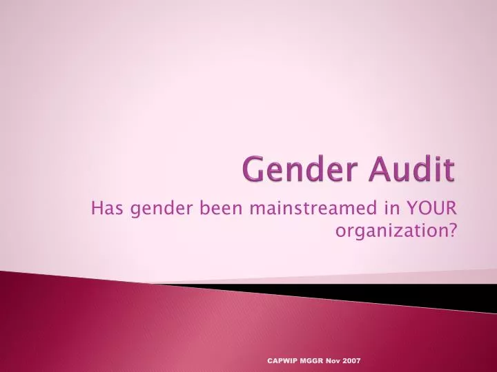 gender audit
