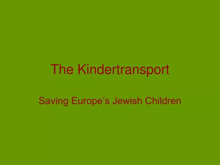 the kindertransport