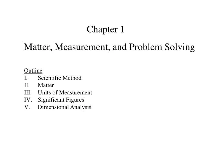 matter measurement and problem solving
