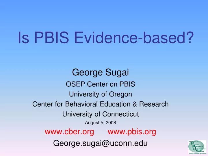 is pbis evidence based