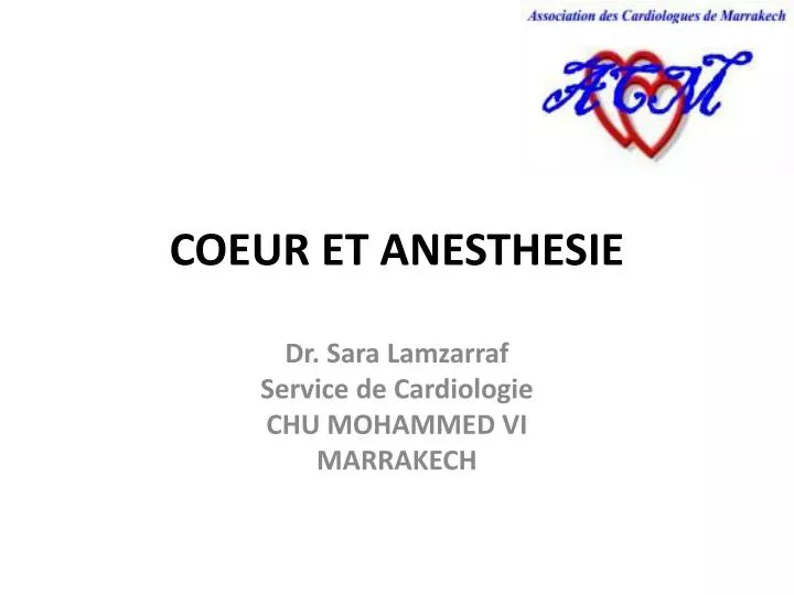 coeur et anesthesie