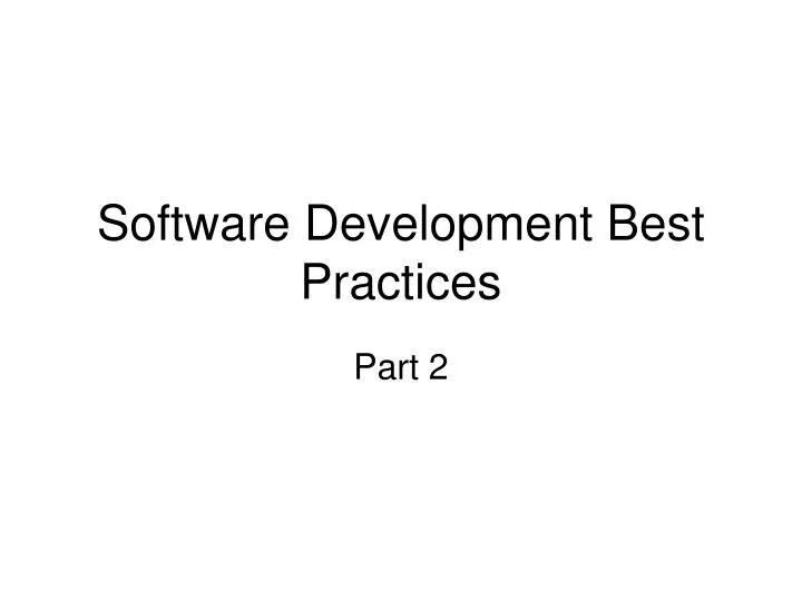 software development best practices