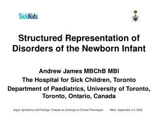 Structured Representation of Disorders of the Newborn Infant