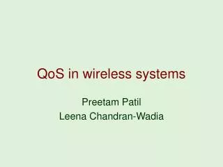 QoS in wireless systems
