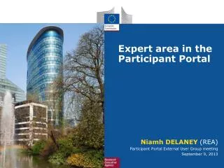 Expert area in the Participant Portal