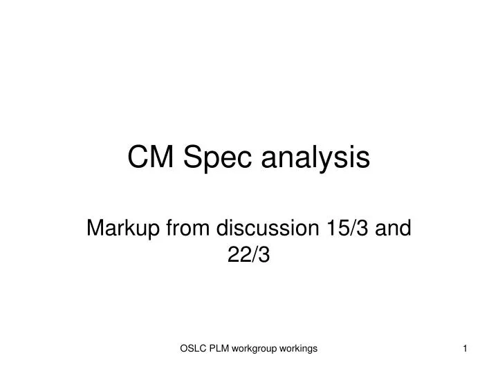 cm spec analysis