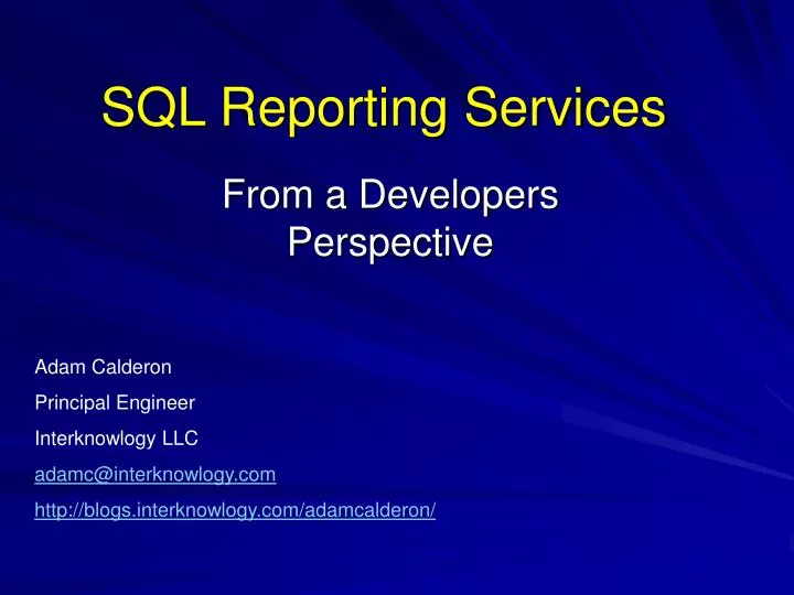 sql reporting services