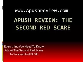 APUSH Review: The Second Red Scare