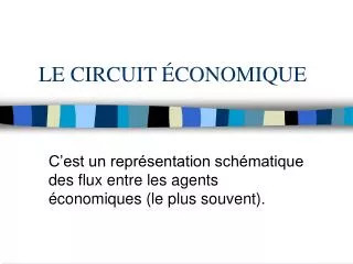 le circuit conomique