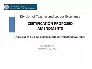 Proposal Level December 5, 2012