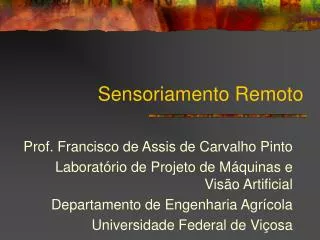 sensoriamento remoto