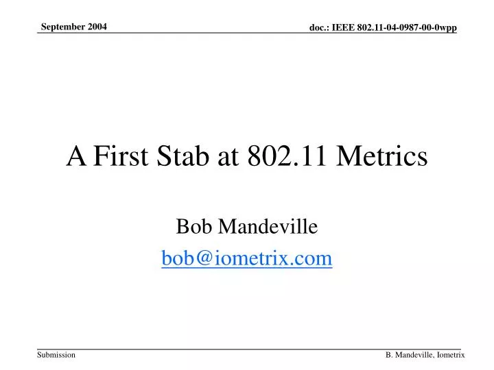a first stab at 802 11 metrics