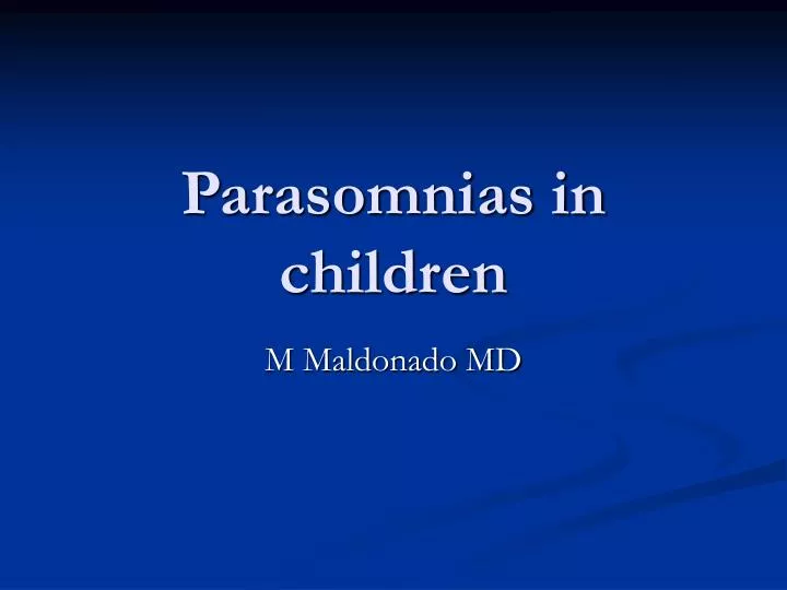 parasomnias in children