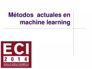 m todos actuales en machine learning