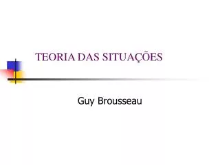 teoria das situa es