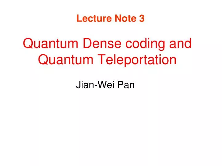 quantum dense coding and quantum teleportation