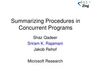 Summarizing Procedures in Concurrent Programs