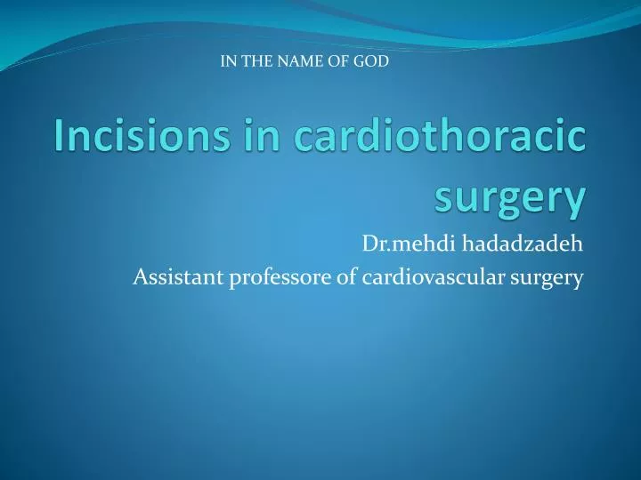 incisions in cardiothoracic surgery