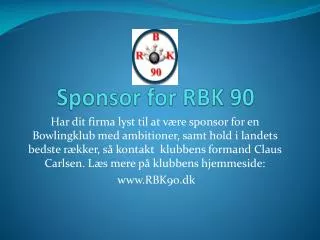 sponsor for rbk 90