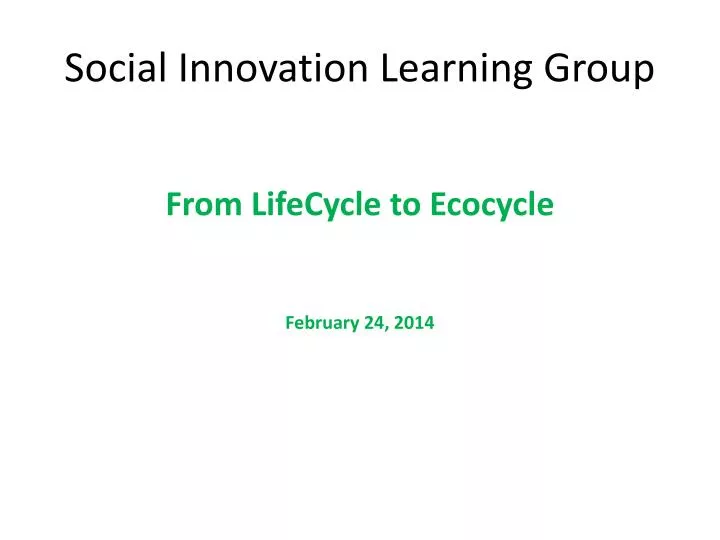 social innovation learning group